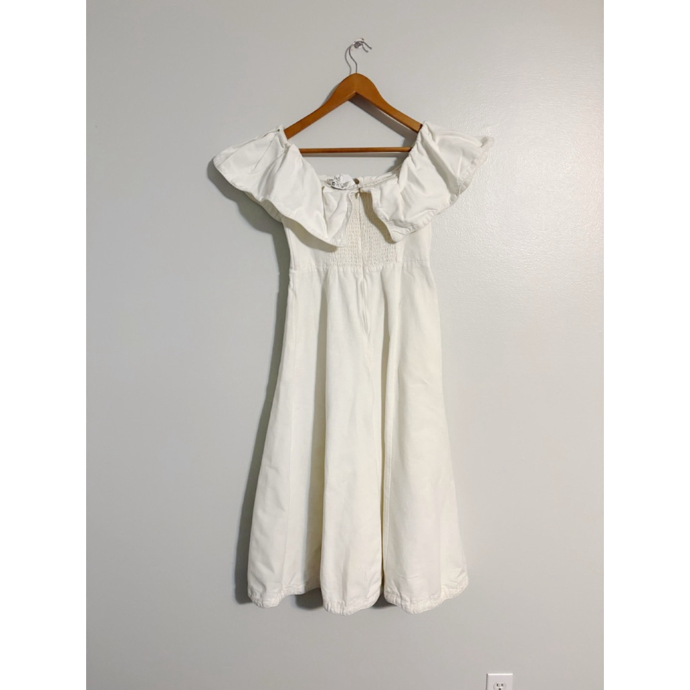 Sea New York Leona Linen Blend Scalloped Midi Dress - Picture 2 of 11